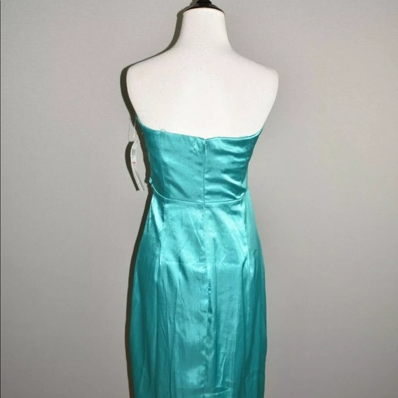 LONDON TIMES Blue Ruffle Strapless Cocktail Dress - Picture 2 of 8